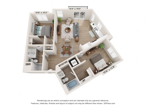 H Floor Plan at SoRoc On Maine, Rochester, 55904